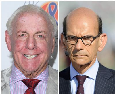 Paul Finebaum and wrestling legend Ric Flair are in the weirdest feud over Jim Harbaugh and Michigan