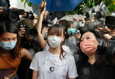 Democracy activist Agnes Chow says she still feels under the Hong Kong police's watch in Canada
