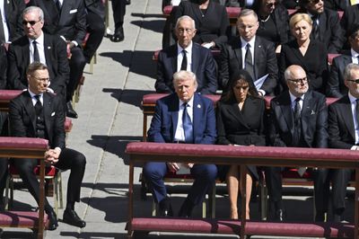 The Vatican asked Pope Francis funeral attendees to wear all black. Trump wore a blue suit