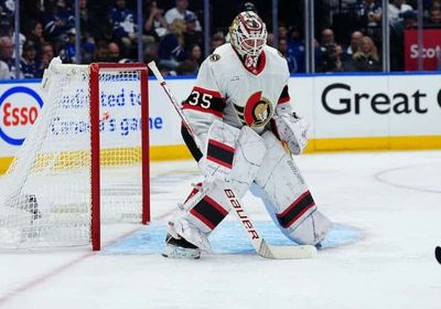 Linus Ullmark records first career NHL playoff shutout